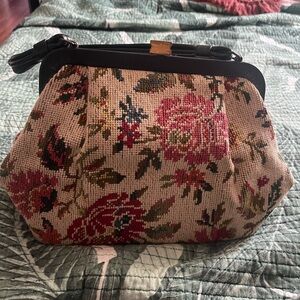 True vintage carpet bag purse tapestry
